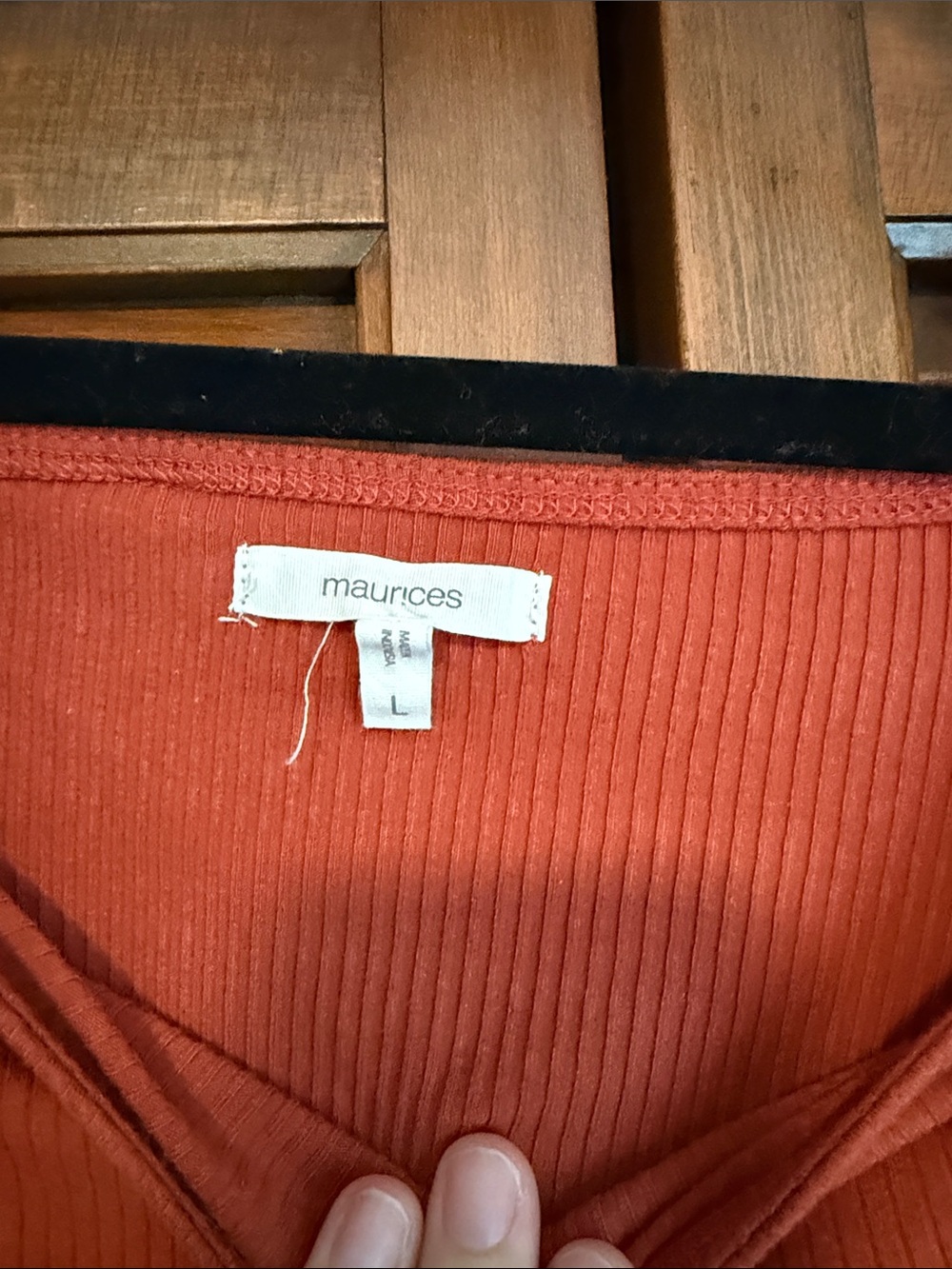 Maurices Ribbed Square-Neck Bodysuit - Rust - Picture 2 of 2